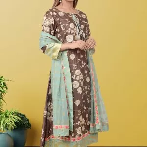 Brown Chanderi Silk  Kurta Set