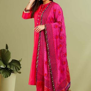 Red Chanderi Silk Kurta Set