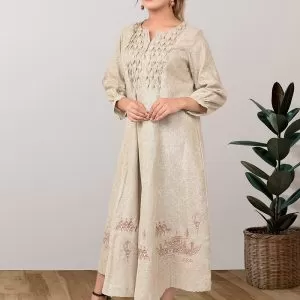 Beige Casual Wear Dress
