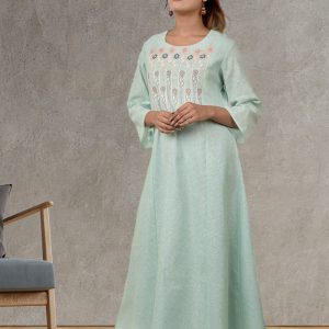 Light Aqua Linen Dress
