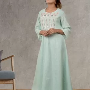 Light Aqua Linen Dress