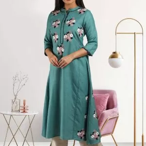 Teal Blue Cotton Dress