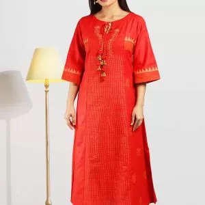 Red Cotton Dress
