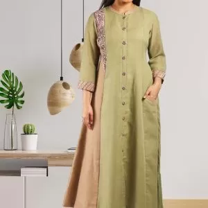 Pista Green Linen Kurta Set